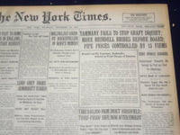 1920 NOVEMBER 25 NEW YORK TIMES - TAMMANY FAILS TO STOP GRAFT INQUIRY - NT 8461