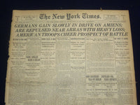1918 MARCH 31 NEW YORK TIMES - GERMANS GAIN ON AMIENS, LOSSES AT ARRAS - NT 8154