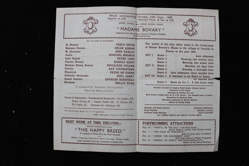 1944-1945 PRINCE OF WALES THEATRE CARDIFF PROGRAMME - LOT OF 3 - K 2797