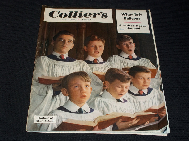 1952 APRIL 12 COLLIER'S MAGAZINE - CATHEDRAL CHOIR SCHOOL COVER - E 4356