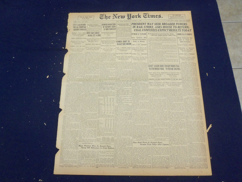 1922 AUGUST 9 NEW YORK TIMES - 250 QUIT WHEN TOLD TO REPAIR ENGINES - NT 8367