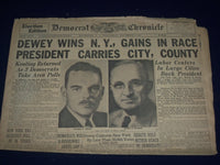 1948 NOV 3 DEMOCRAT & CHRONICLE NEWSPAPER - DEWEY WINS NY GAINS IN RACE- NP 1623