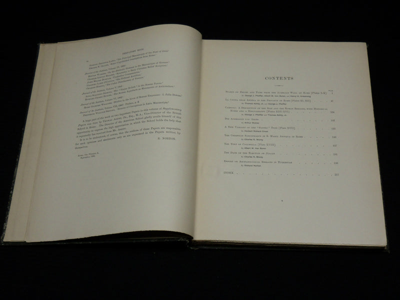 1905 AMERICAN SCHOOL OF CLASSICAL STUDIES IN ROME BOOK - VOLUME NO. 1 - KD 7446