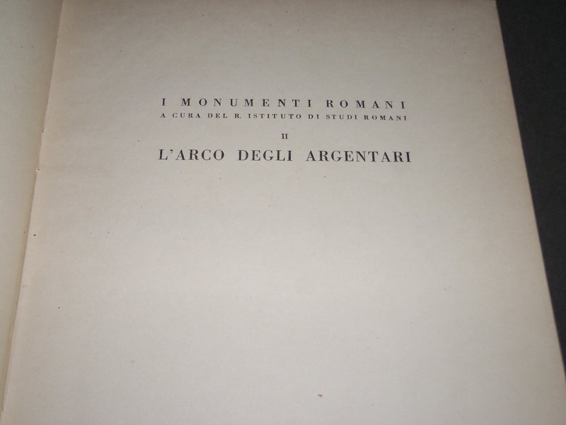 1946 L'ARCO DEGLI ARGENTARI BOOK BY MASSIMO PALLOTTINO - ITALIAN - R 270