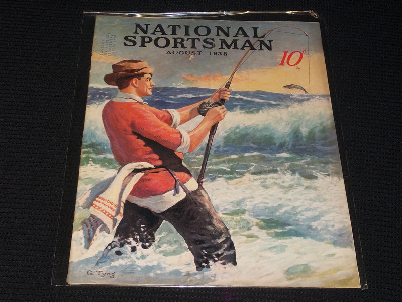 1938 AUGUST NATIONAL SPORTSMAN MAGAZINE NICE ILLUSTRATED FRONT COVER - E 78