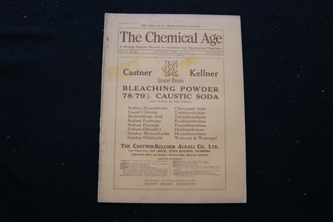 1924 APRIL 19 THE CHEMICAL AGE MAGAZINE - CASTNER KELLNER COVER - SP 4190T