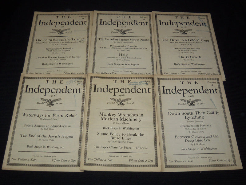 1928 THE INDEPENDENT WEEKLY MAGAZINE LOT OF 24 ISSUES - ARTICLES & ADS - WR 704