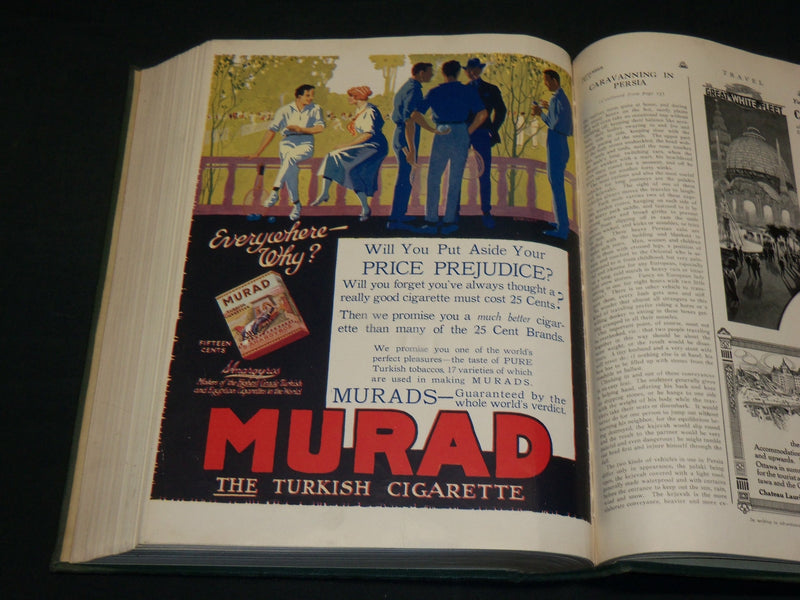 1914 NOVEMBER-1915 OCTOBER TRAVEL MAGAZINE BOUND VOLUME - GREAT COVERS - KD 5967