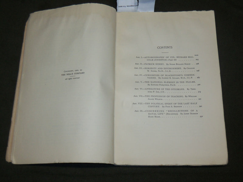 1900 DECEMBER THE CONSERVATIVE REVIEW QUARTERLY MAGAZINE - JOHNSTON - J 6150
