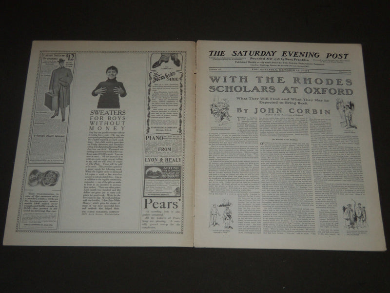 1904 OCTOBER 15 THE SATURDAY EVENING POST MAGAZINE - ILLUSTRATED COVER - SP 505