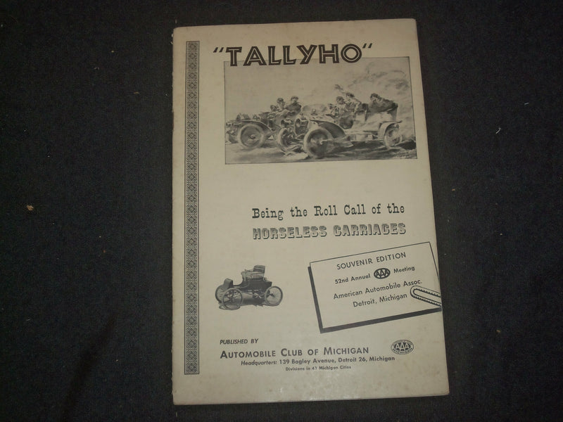 1950'S TALLYHO - HORESLESS CARRIAGES GUIDE - AAA MICHIGAN - J 6386