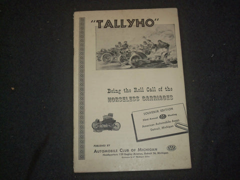 1950'S TALLYHO - HORESLESS CARRIAGES GUIDE - AAA MICHIGAN - J 6386