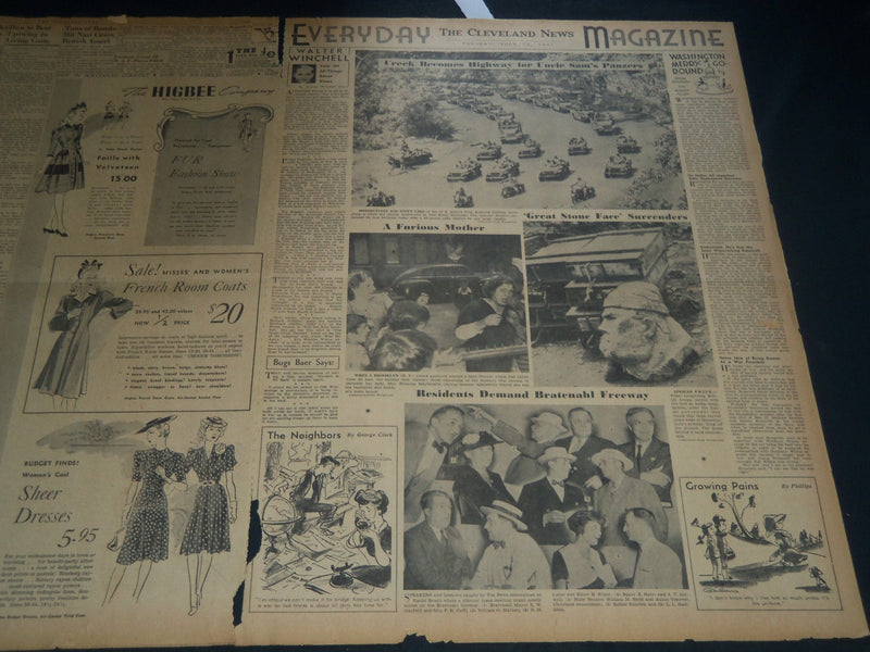 1941 JULY 15 CLEVELAND NEWS NEWSPAPER - PROCLAIM EMERGENCY ARMY ASKS - NT 7462