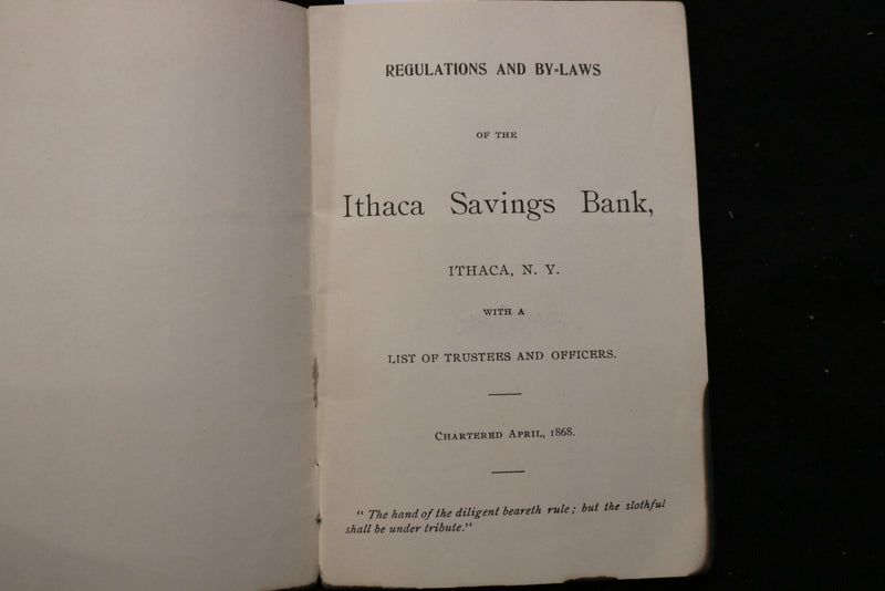 1920'S ITHACA SAVINGS BANK BOOK - ITHACA, NEW YORK - K 2205