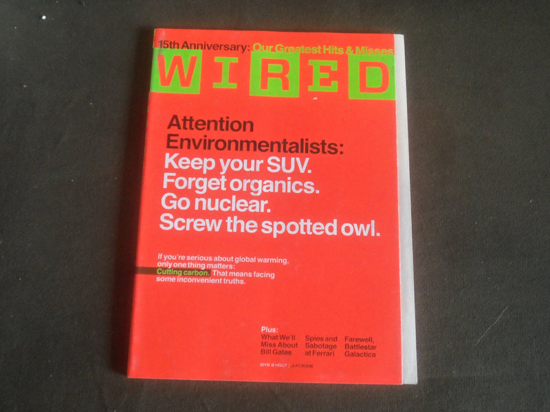 2008 JUNE WIRED MAGAZINE - ATTENTIOIN ENVIRONMENTALISTS COVER - B 5340Q