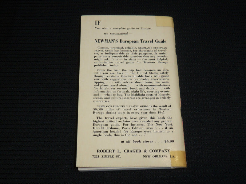 1954 NEWMAN'S EUROPEAN HIGH SPOTS SOFTCOVER GUIDE - J 6967