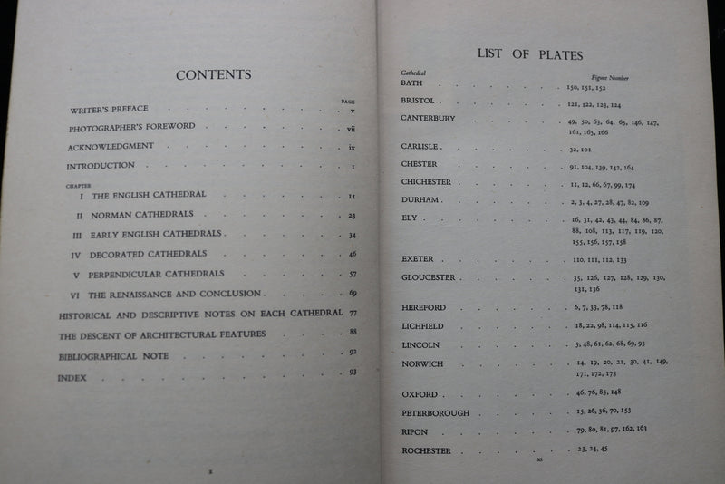 1950 THE ENGLISH CATHEDRALS HARDCOVER BOOK BY JOHN HARVEY - KD 9478