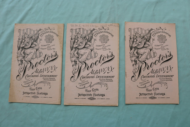 1900'S PROCTOR'S ALBANY THEATRE PROGRAMS - LOT OF 30 - O 3724