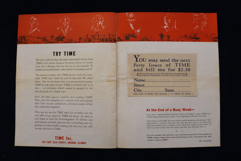 1934 THE MARCH OF TIME - A HISTORY OF TIME MAGAZINE - SOFTCOVER - K 1431