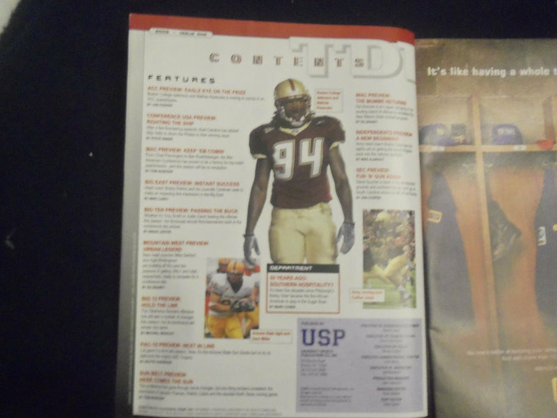 2005 TOUCHDOWN ILLUSTRATED MAGAZINE-ISSUE 1 -SEASON PREVIEWS- DIV I-A - SP 1219H