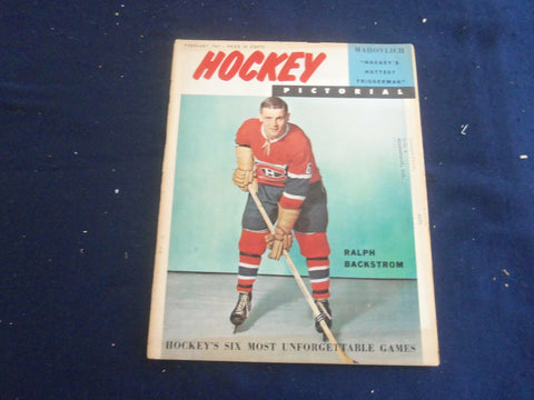 1961 FEBRUARY HOCKEY PICTORIAL MAGAZINE - RALPH BACKSTROM COVER - ST 200M
