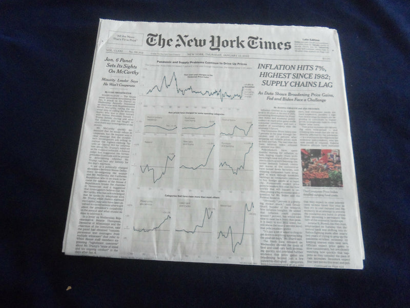 2022 JANUARY 13 NEW YORK TIMES - INFLATION HITS 7%, HIGHEST SINCE 1982