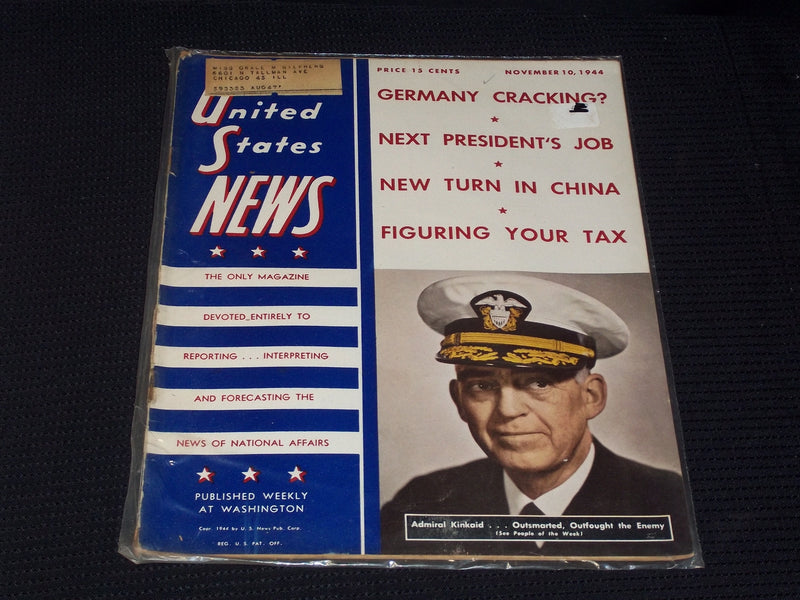 1944 NOVEMBER 10 UNITED STATES NEWS MAGAZINE - ADMIRAL KINKAID COVER - E 3551