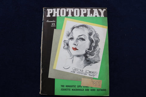 1936 NOVEMBER PHOTOPLAY MAGAZINE - CAROLE LOMBARD COVER - E 17516