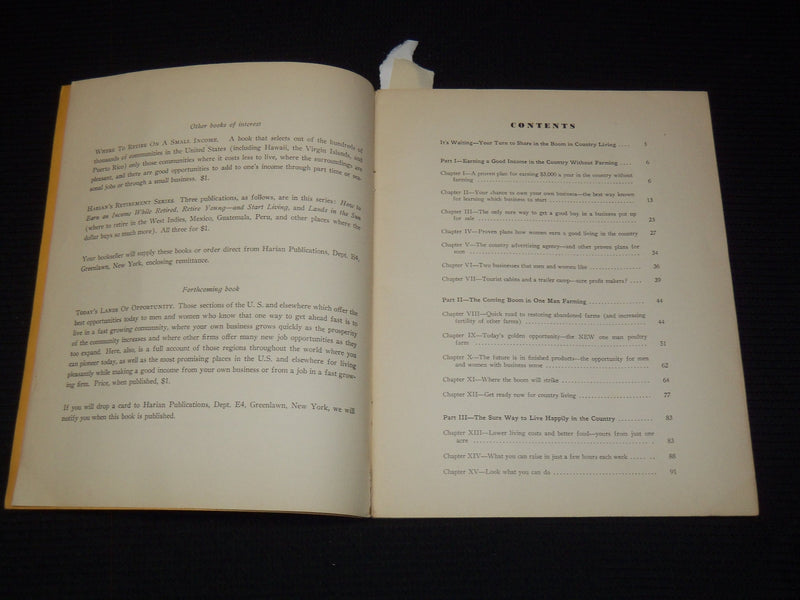 1951 HOW TO MAKE A LIVING IN THE COUNTRY BULLETIN BY FRED TYLER - K 1066