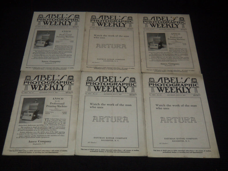 1919 ABEL'S PHOTOGRAPHIC WEEKLY MAGAZINE LOT OF 25 ISSUES - O 3074I
