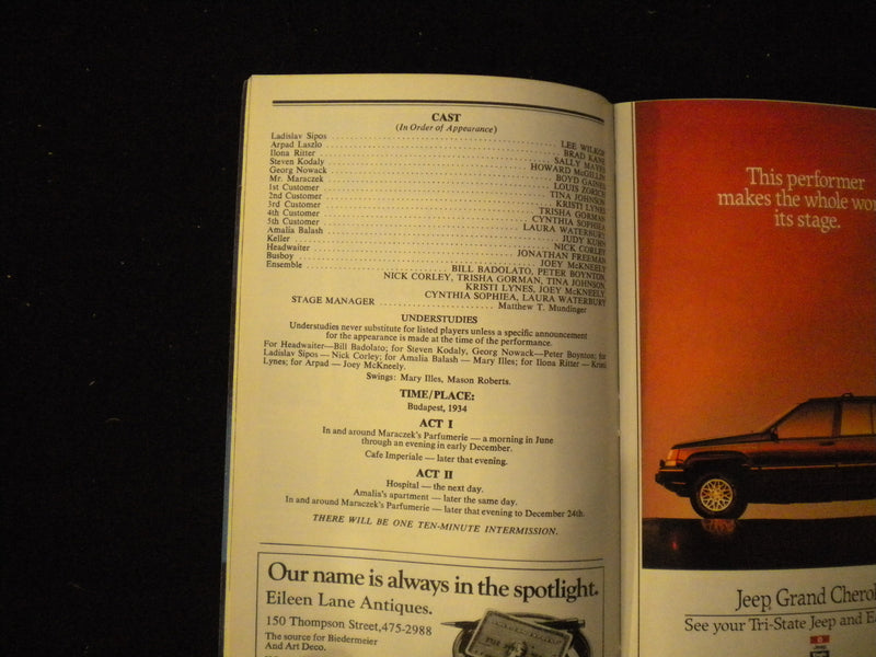 1993 SHE LOVES ME PLAYBILL - LOUIS ZORICH & HOWARD MCGILLIN SIGNATURES - J 8246