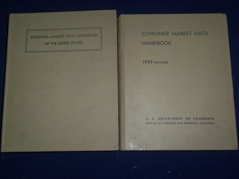 1939 INDUSTRIAL & CONSUMER MARKET DATA HANDBOOK LOT OF 2 - GREAT INFO. - KD 2181