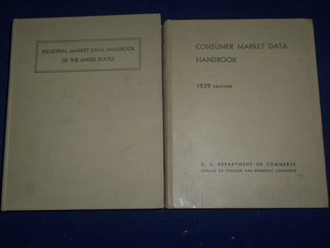 1939 INDUSTRIAL & CONSUMER MARKET DATA HANDBOOK LOT OF 2 - GREAT INFO. - KD 2181
