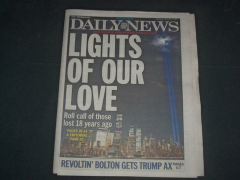 2019 SEPTEMBER 11 NEW YORK DAILY NEWS NEWSPAPER - LIGHTS OF OUR LOVE - 18 YEARS