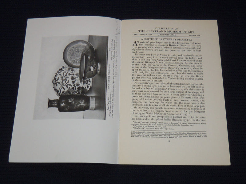 1935-1956 CLEVELAND MUSEUM OF ART BULLETINS LOT OF 3 - CLEVELAND OHIO - J 8113