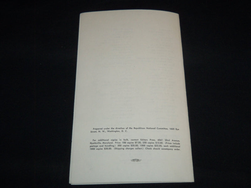 1964 REPUBLICAN PLATFORM FOR THE PEOPLE PAMPHLET - SAN FRANCISCO, CALI - J 8875