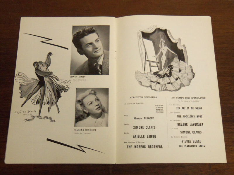 1954 CASINO DE PARIS FRENCH THEATRE PROGRAM W/ TICKET STUB - K 1089
