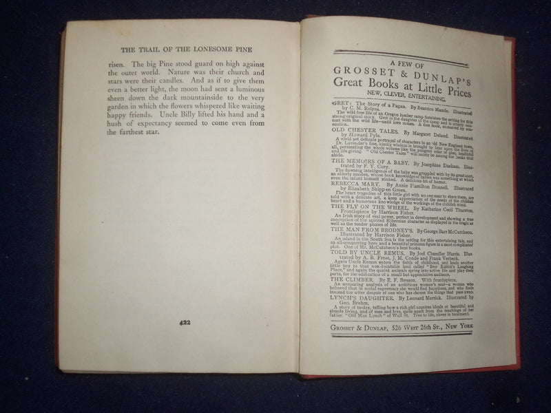 1908 THE TRAIL OF THE LONESOME PINE HARDCOVER BOOK BY JOHN FOX JR. - KD 9062