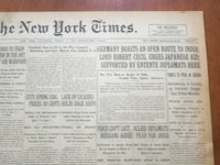 1918 MARCH 9 NEW YORK TIMES - GERMANY BOASTS OPEN ROUTE TO INDIA - NT 8146