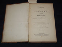1854 A TREATISE OF ALGEBRA BOOK BY SAMUEL ALSOP - THIRD EDITION - J 8120
