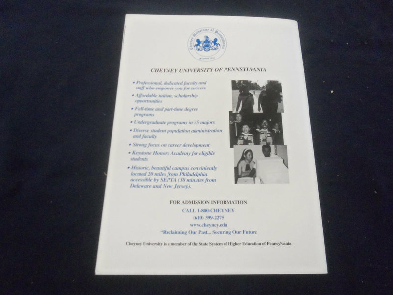 2000 NOV 4 FOOTBALL PROGRAM -CHEYNEY UNIVERSITY VS WEST CHESTER UNIV - SP 1214T