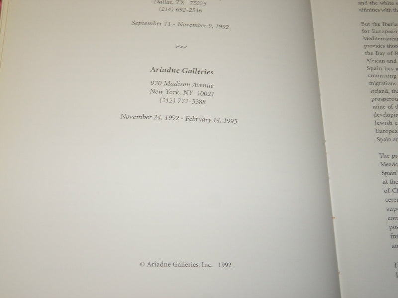 1992 SPAIN A HERITAGE REDISCOVERED BOOK BY ARIADNE GALLERIES - D 271