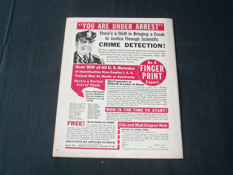 1954 FEB THE NATIONAL POLICE GAZETTE MAGAZINE- KEFAUVER'S WAR ON CRIME - B 5658