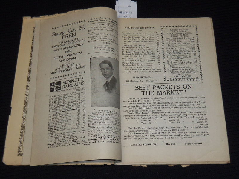1914 JANUARY PHILATELIC WEST & COLLECTORS WORLD MAGAZINE - W. S. LINCOLN- J 9891