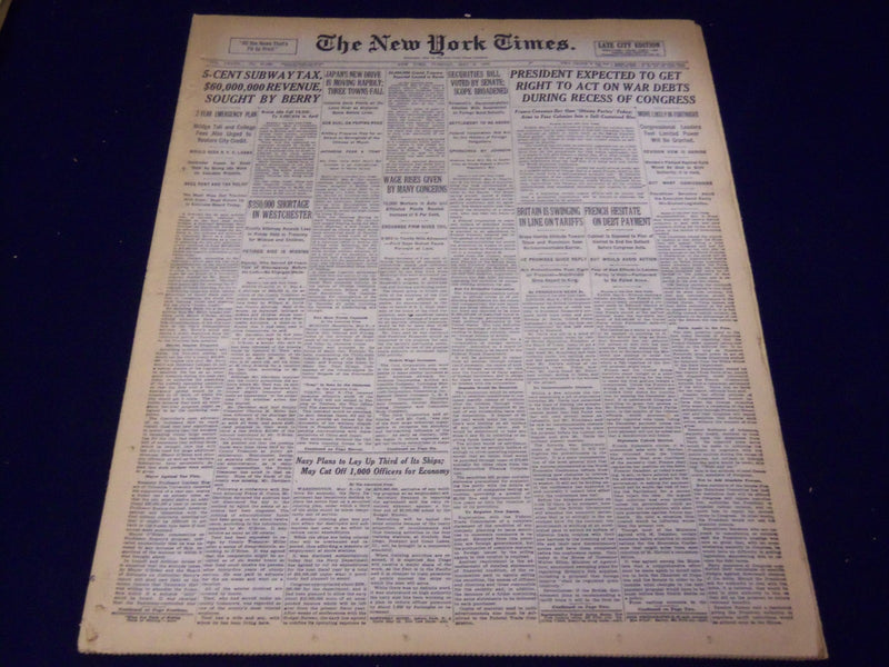 1933 MAY 9 NEW YORK TIMES - 5 CENT SUBWAY TAX - NT 4169