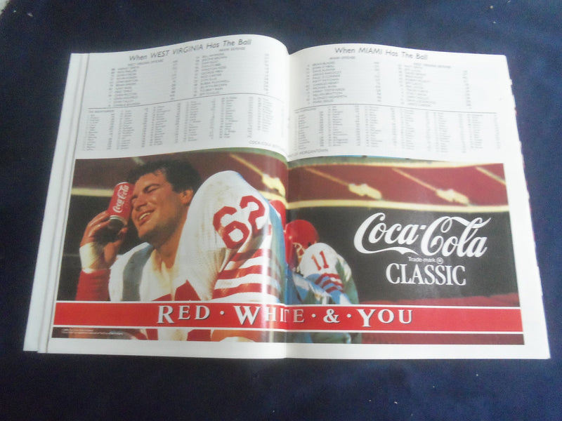 1986 OCTOBER 11 FOOTBALL PROGRAM - WEST VIRGINIA UNIV VS MIAMI UNIV - SP 4686S