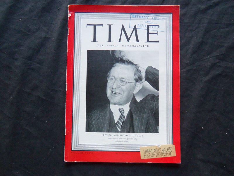 1940 JULY 8 TIME MAGAZINE - BRITIAN'S AMBASSADOR PHILIP HENRY KERR - T 720