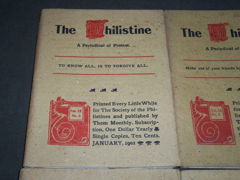 1901 THE PHILISTINE MAGAZINE LOT OF 12 ISSUES - BY ELBERT HUBBARD - WR 709G