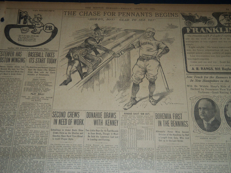 1905 APRIL 14 THE BOSTON HERALD - JOSEPH JEFFERSON IS ILL AT PALM BEACH - BH 164