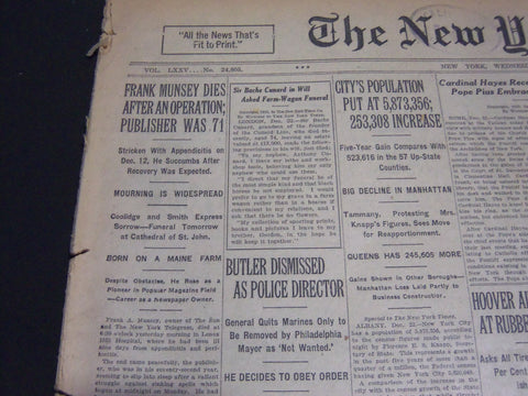 1925 DECEMBER 23 NEW YORK TIMES - FRANK MUNSEY DIES AT 71 - NT 5381